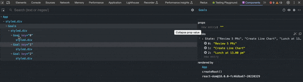 clicking on a component