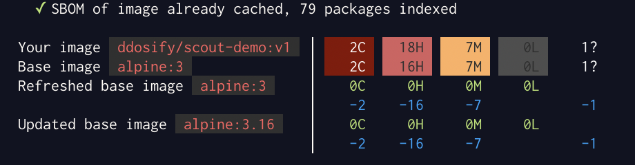 Docker scout terminal vulnerabilities