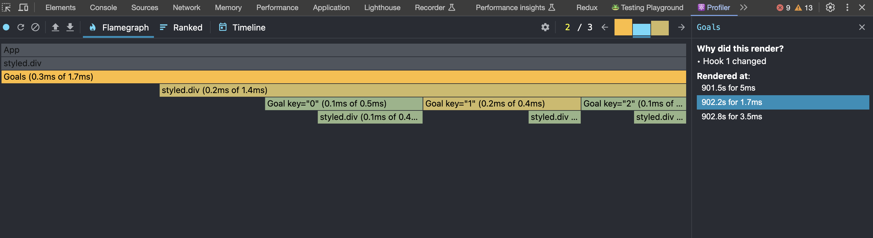 profiling flame chart