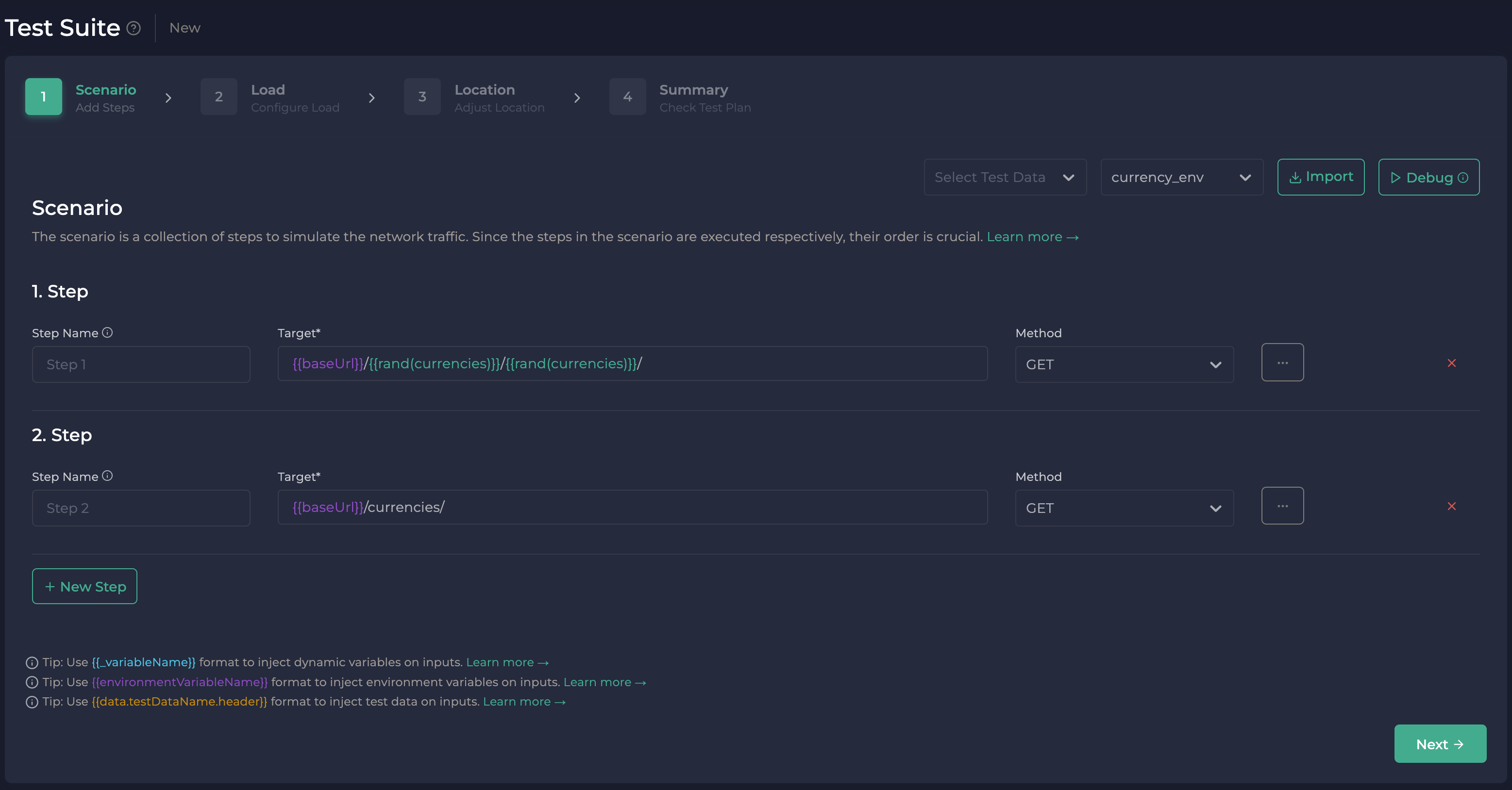 Test Suite with 2 steps